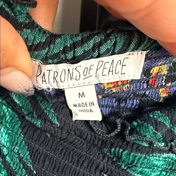 Anthropologie Patrons of Peace shades of green tropical smocked jumpsuit - Med - Picture 2 of 8
